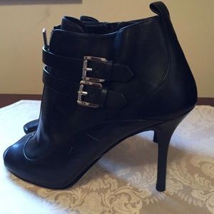 Michael Kors Booties Black Leather Open Toe